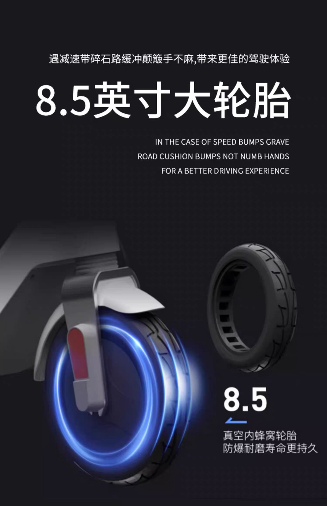 Retuol Tk2 Magnesium Alloy 8.5inch One-Touch Folding Portable Dual-Drive Electric Scooter Dropshipping