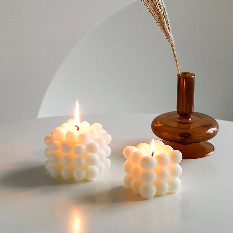 Vela perfumada de cera de soja con forma de cubo de Rubik, recuerdo, adorno creativo de celebridad de Internet, restaurante de habitación de alta gama