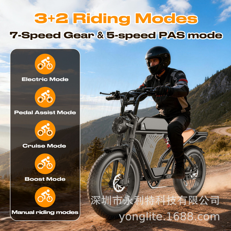 U.S. Overseas Warehouse Dropshipping G52 Retro Super73 Electric Bicycle Export Version 48V18A Mountain Bike U.S. Overseas Warehouse Dropshipping G52 Retro Super73 Electric Bicycle Export Version 48V18A Mountain Bike