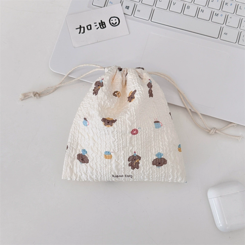 Cartoon storage bag, lipstick, handheld cosmetic bag, small bag, drawstring