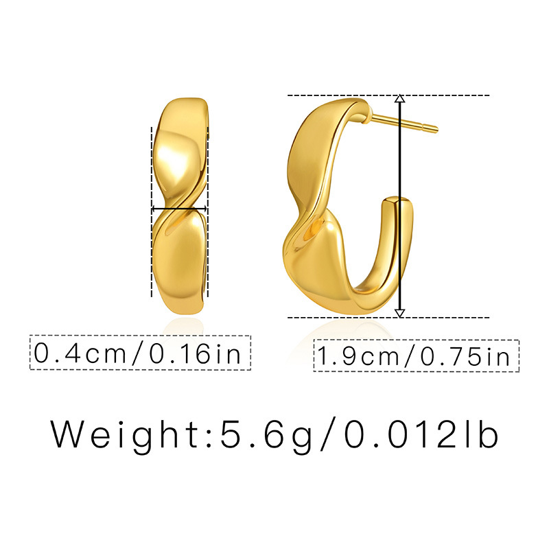 New Special-shaped Design Twisted Irregular Smooth Earrings display picture 1