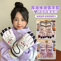 Детские лыжные перчатки мультфильм кулуми зимний плюш теплая девушка милая холодостойкая водонепроницаемая бархатная утолщение
