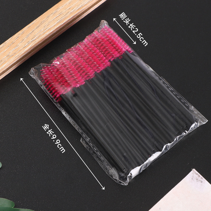 Fábrica directa cepillo de pestañas desechable barra de núcleo negro cepillo de cejas cepillo espiral injerto herramientas de maquillaje de pestañas