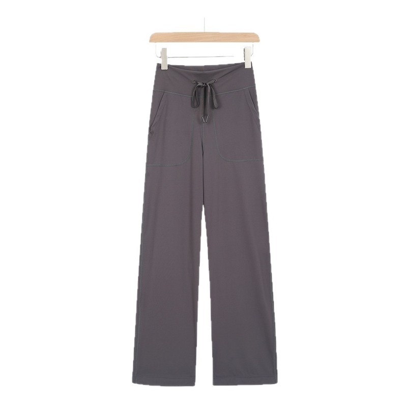 ルルオリジナルレーベル Throwback Stil l 巾着ストレートパンツ ヨガパンツ カジュアルパンツ ウエストハイウエスト ワイドレッグパンツ|undefined