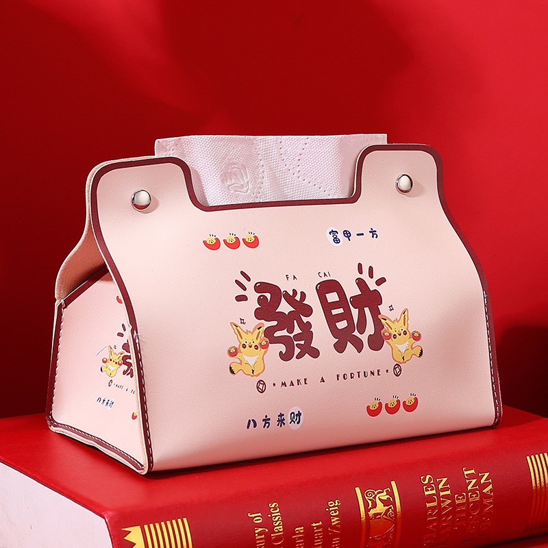 Año nuevo lindo nacional moda caja de pañuelos hogar de alta apariencia caja de pañuelos impermeable dormitorio coche sala de estar caja de pañuelos universal