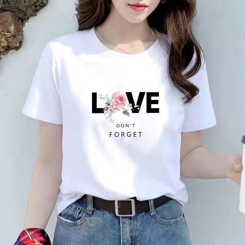 spring and summer new short-sleeved t-shirt women‘s top clothes women‘s summer wear 2025 casual plus size loose t-shirt ins fashion