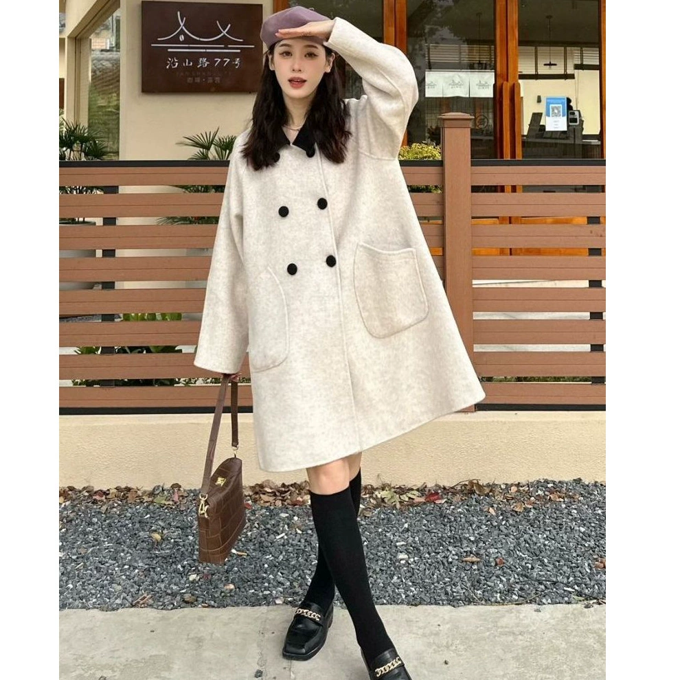 Шерстяное пальто, осенняя куртка, стиль Chanel, для подростков
