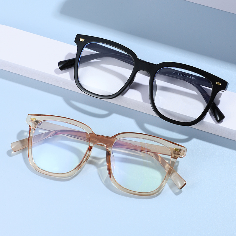 新款方框复古TR90框架眼镜学生电脑防蓝光护目镜时尚素颜平光镜