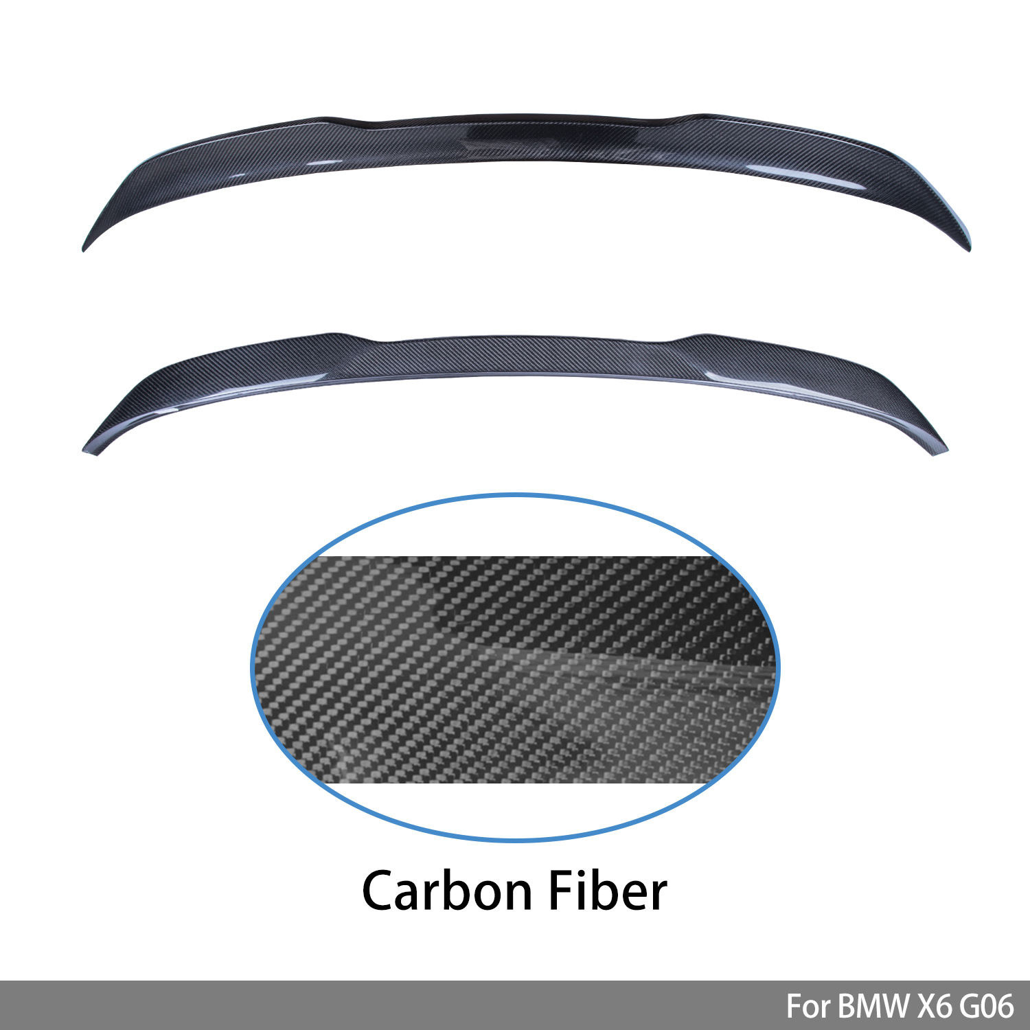 Suitable for BMW X6 rear spoiler G06, mid-wing spoiler for 19-26 models, made of ABS material, adhesive installation, non-destructive installation