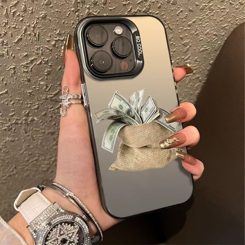 Retro Dollar Bill Design Phone Case Suitable for Apple 17 Pro Max, iPhone 16/15/14/13, Shockproof 12