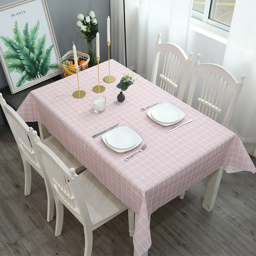Home Japanese warm style plaid series thin waterproof and oil-proof no-wash PVC coffee table table cloth