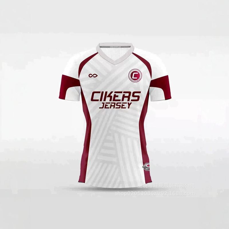Cross-Border Independent Site Tk Shein White and Red Football Jersey Manufacturer Wholesale Direct Sales Aliexpress Cross-Border Independent Site Tk Shein White and Red Football Jersey Manufacturer Wholesale Direct Sales Aliexpress