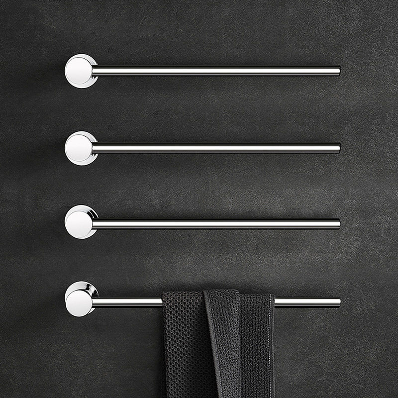 All-Copper Towel Rack, Minimalist Style, High-End Bathroom Towel Bar, Light Luxury Single Rod, No-Drill Bath Towel Storage Rack