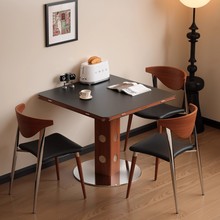 帕沙曼全托包豪斯功能餐台家用小户型轻奢伸缩岩板正方形叠圆桌