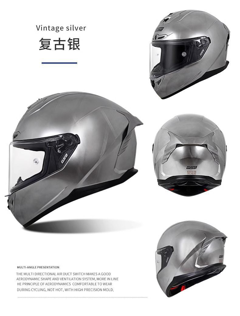 Gsb 361 Electric Vehicle Helmet Men's Full-Coverage Motorcycle Personalized Racing Helmet All-Season Universal Cool Matte Black