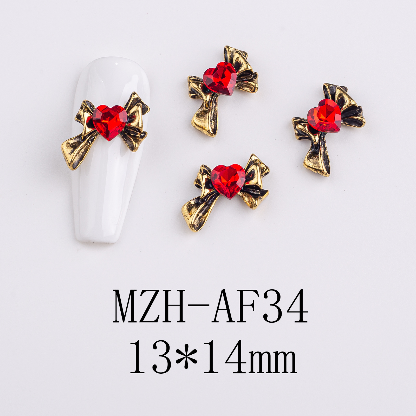 10g Weight Nail Decoration Accessories Nail Supplies 1 Piece Quantity Alloy Material Halloween Festival Heart Shape Pattern Retro, Simple Style Style Halloween Retro Simple Style Heart Shape Alloy Nail Decoration Accessories 1 Piece 15