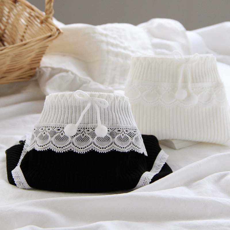 lace underwear with bow, shorts, lolita style, mid rise