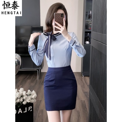 南航空姐制服职业套装高铁乘务员工装女酒店前台餐饮服务员工作服