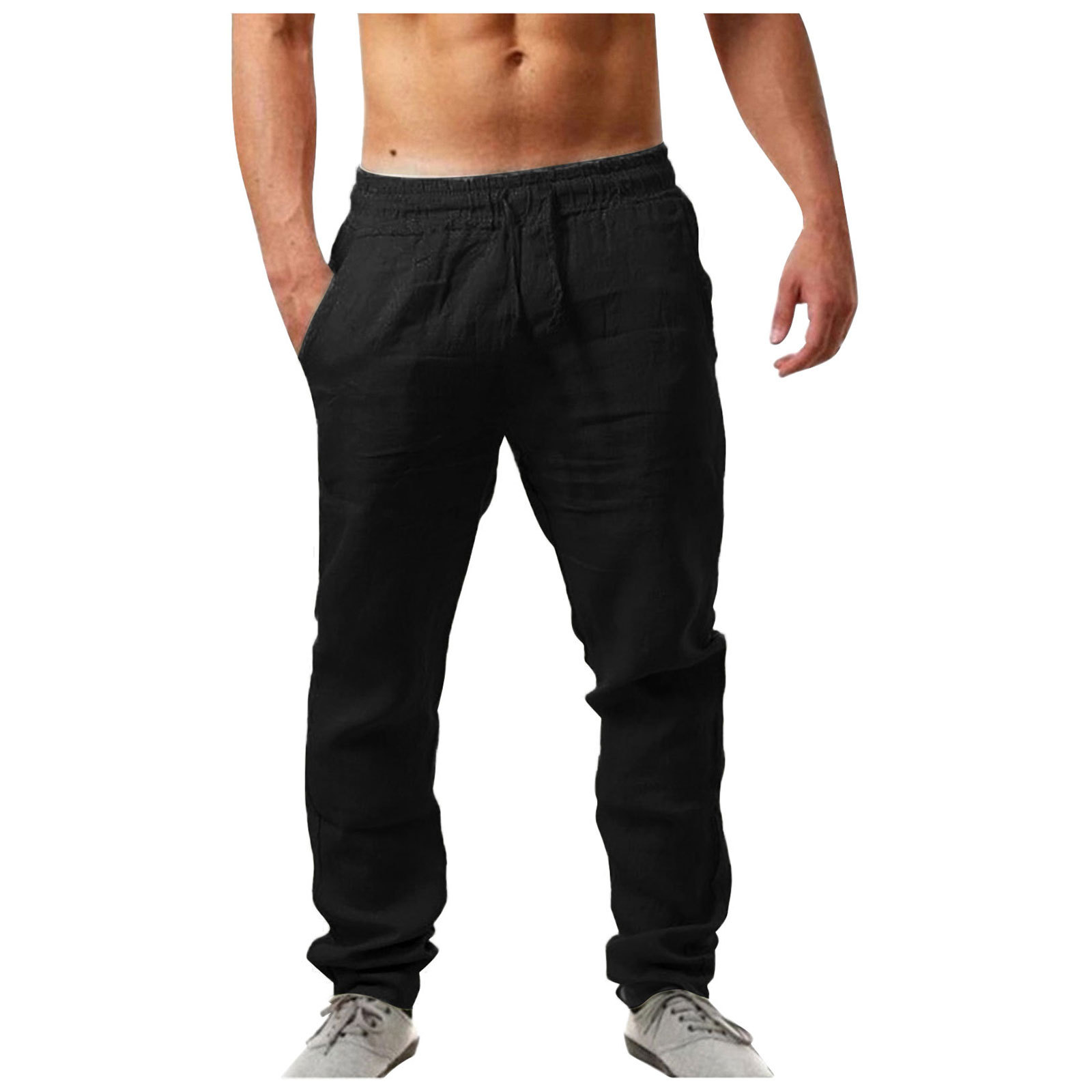 Breathable sports fashionable solid color thin trousers hip-hop…