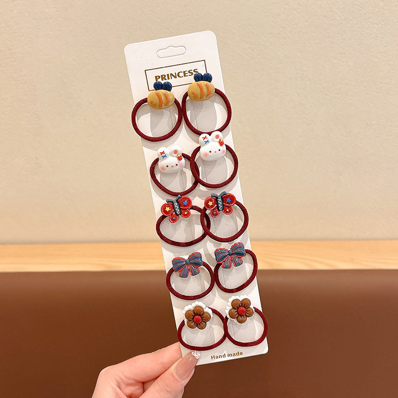 Caricatura encantadora anillo de pelo pulgar no daña el cabello de los niños correa de correa pequeña cuerda de cabello para niñas cuerda de cabello