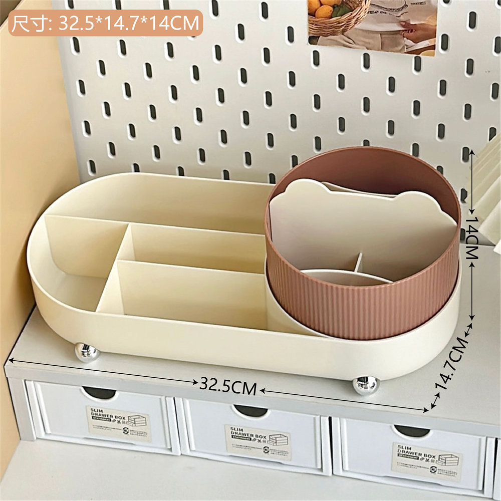 Nueva caja de almacenamiento de cosméticos estilo cajón, tocador de escritorio para niñas, estante, papelería para estudiantes, portalápices, caja de acabado