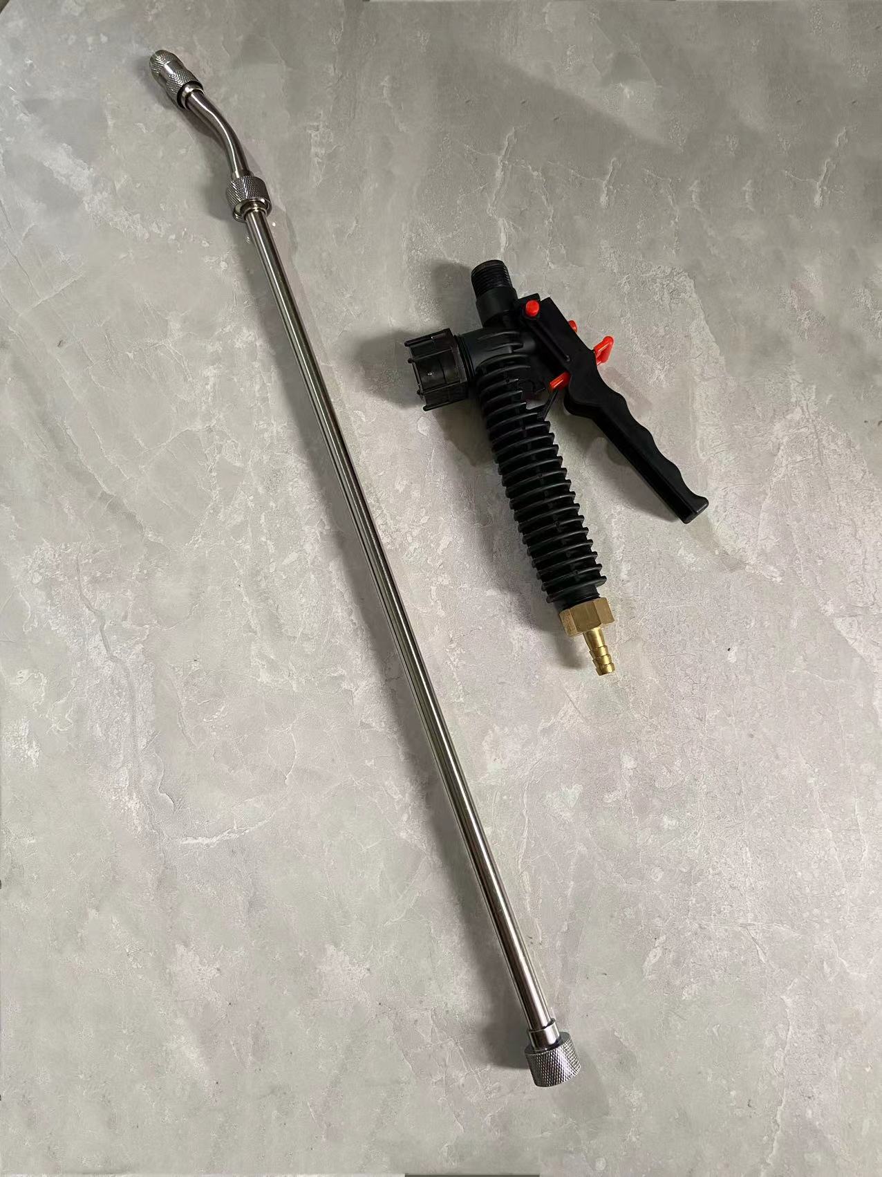 High Pressure Long Rod Stainless Steel Adjustable Car Washing Water Gun Household Air Conditioning Adjustable Long and Long Water Gun Atomized Copper Copper Nozzle