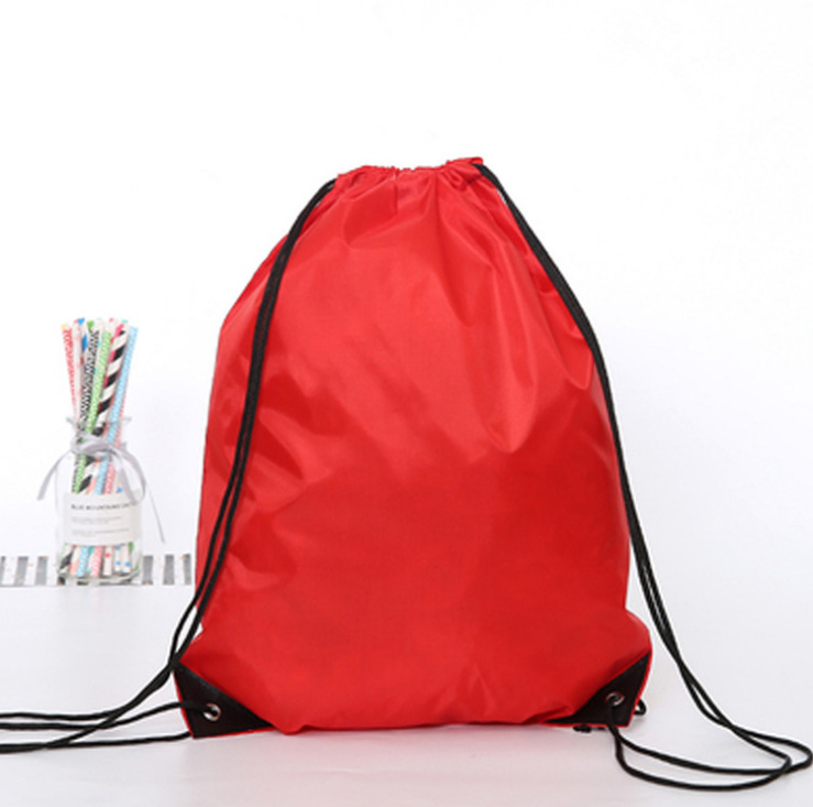 En stock 210D bolsa de cordón de poliéster impreso logo clase de entrenamiento maratón mochila bolsa de tela Oxford bolsa de cordón publicitario