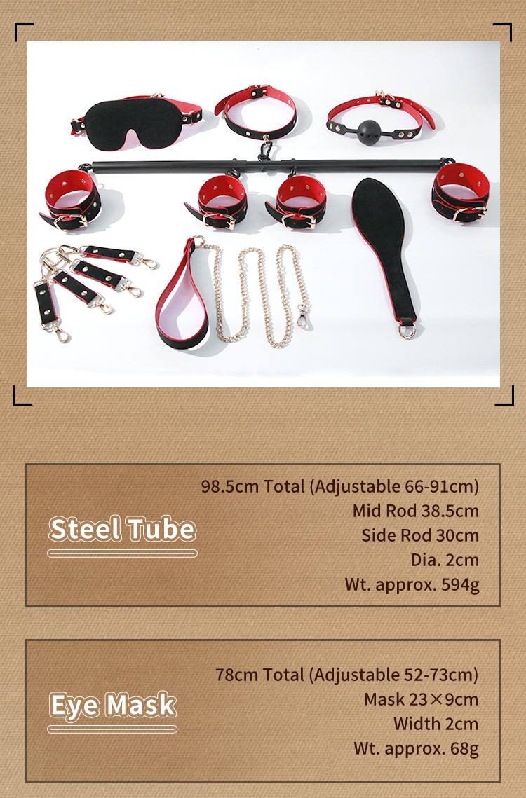 PU Leather Bondage Restraint Set with Detachable Cuffs and Mouth Ball Gag — detail image 32
