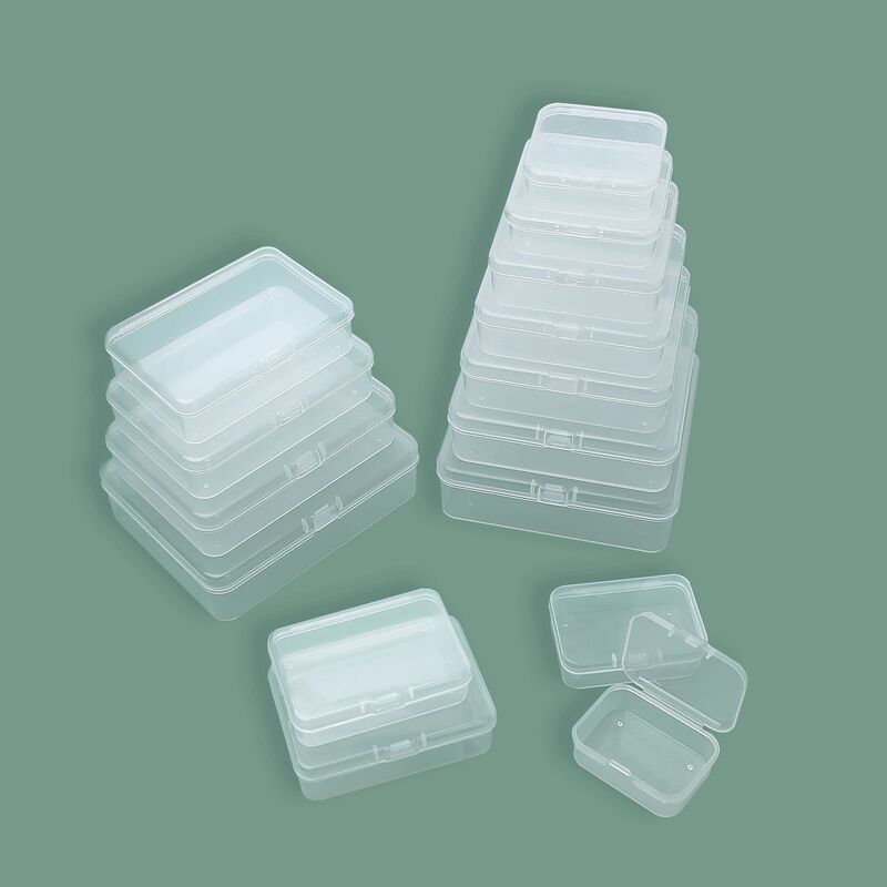 Square Rectangular Transparent PP Plastic Box Jewelry Fishing Gear Lid Packaging Box Earplug Card Hardware Storage Empty Box