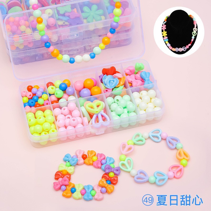 Pulsera de cuentas con cuentas para niños personalizados para mujer material de bricolaje hecho a mano acrílico accesorios con cuentas pequeñas joyas al por mayor