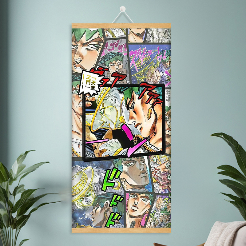 JOJOの奇妙な冒険空条承太郎diy周辺実木掛け画客間玄関電気時計箱装飾画|undefined