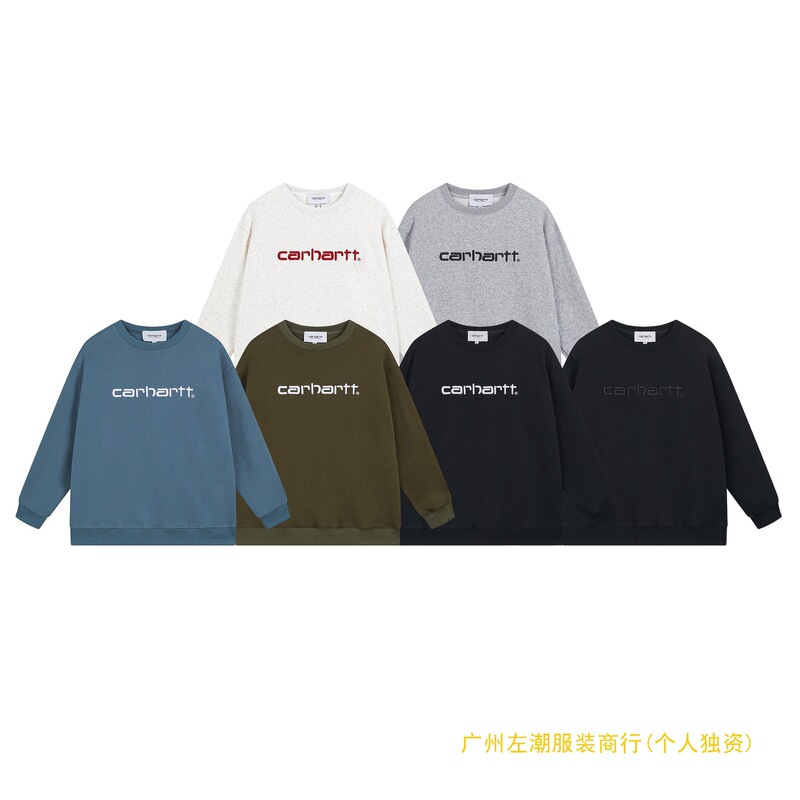 New Foreign Trade Cross-Border Carhartt Classic Small Logo Pocket Fleece Crewneck Sweatshirt Pullover Hoodie Casual Couple Trend