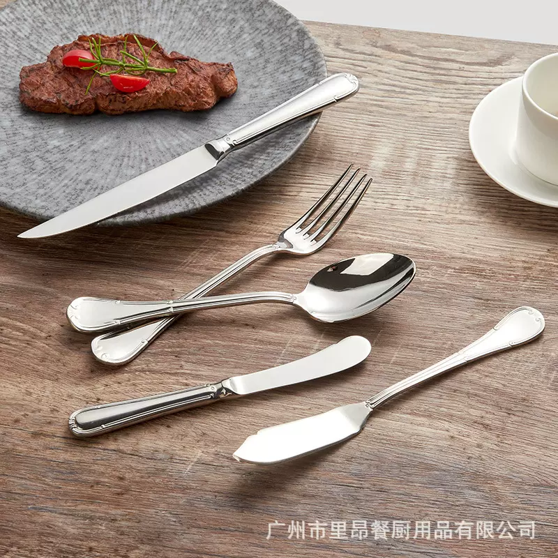 跨境银貂经典304不锈钢刀叉勺 西餐厅餐具套装 牛排西餐甜品刀叉