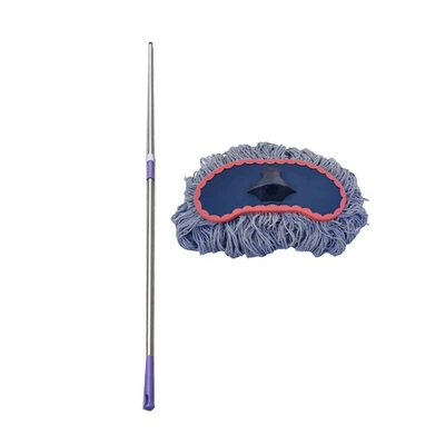 Special Car Wash Mop for Large Trucks, Long Handle, Thickened Car Wash Brush, Dust Removal, Dual-Use for Dry and Wet, Telescopic Car Brush (Car cleaning tools) - 2m-crescent-cotton-thread-car-wash-brush