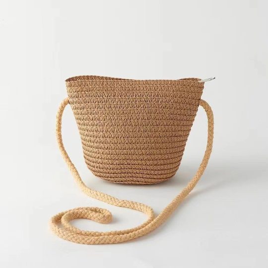 Summer Handmade Straw Woven Children's Bag Single Shoulder Small Crossbody Bag Baby Girl Handmade DIY Cute Change