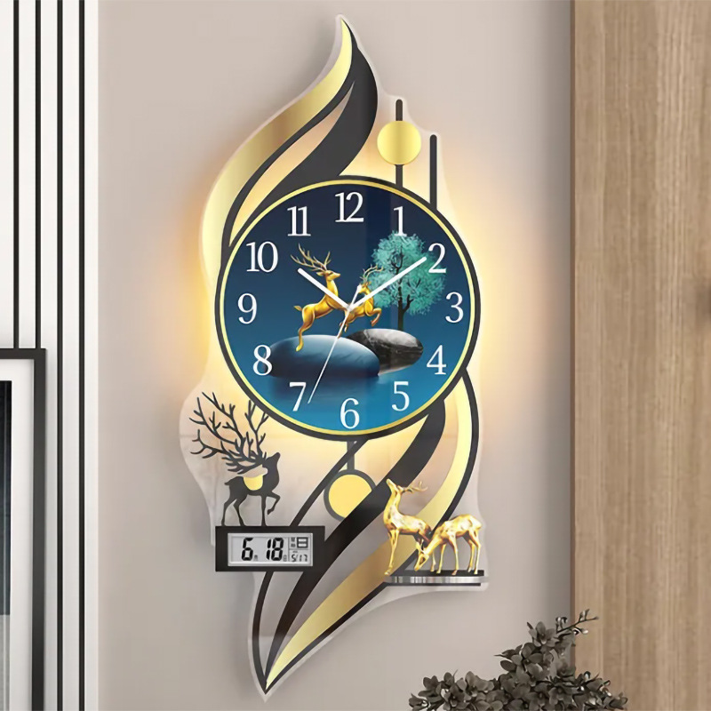 Reloj de arte, reloj, reloj de pared, sala de estar, hogar, moda, decoración de lujo ligero nórdico creativo, reloj simple, reloj de cuarzo en la pared