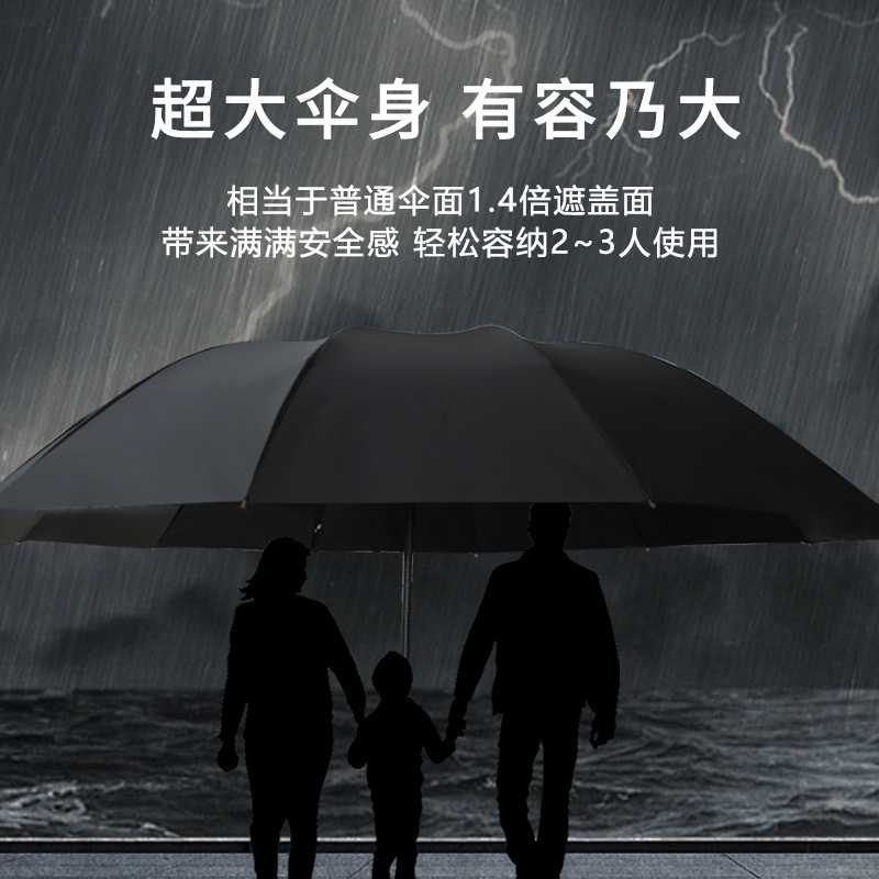 雨伞超大3-5人加大加厚加固抗风暴雨折叠手动双人超大号晴雨伞|undefined