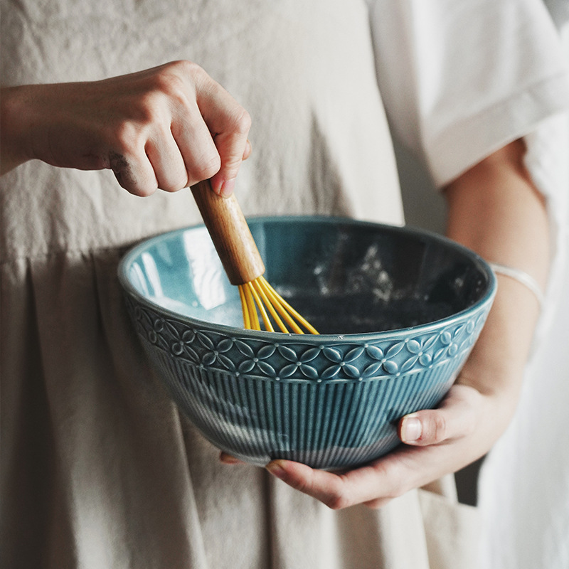 Cambio de horno de estilo japonés Snow Plum ramen tazón fideos instantáneos fideos mixtos comer tazón ensalada de frutas tazón de sopa hogar creativo vajilla de hotel