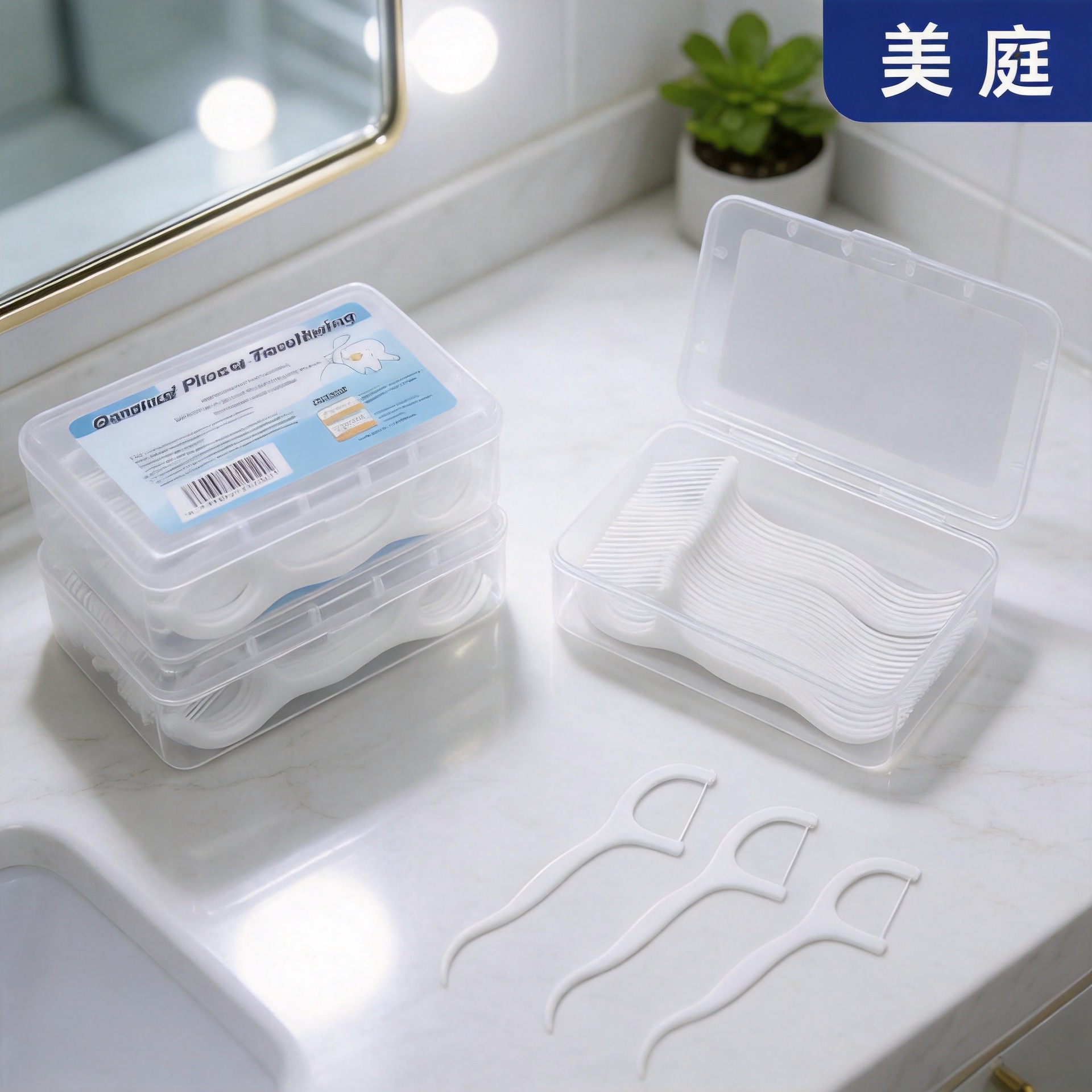 Dental Floss Sticks, 30 Pieces Per Box, Portable Oral Cleaning Floss Sticks, Bulk Packaging, Wholesale, Household Disposable Dental Floss