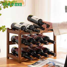 东莞外贸工厂木架竹木酒架葡萄酒展示架摆放架竹制红酒收纳架