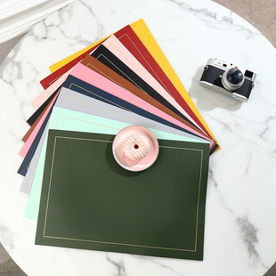 Double-sided Two-color Leather PUPVC Placemat Western Placemat Waterproof Square Oil-proof Heat Insulation Mat Table Mat Coaster Bowl Mat