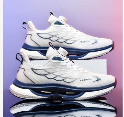 2024 nuevas zapatillas para correr con hebilla giratoria con colchón de aire tejido volador, resistente al desgaste, absorción de impactos, cómodo forro interior, zapatos deportivos para exteriores, zapatos de moda para hombres