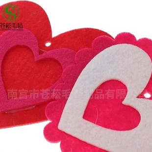 Customized Wedding Room Heart Felt Filled Stereo Pendant Valentine's Day Decoration Felt Heart Date Decoration Pendant