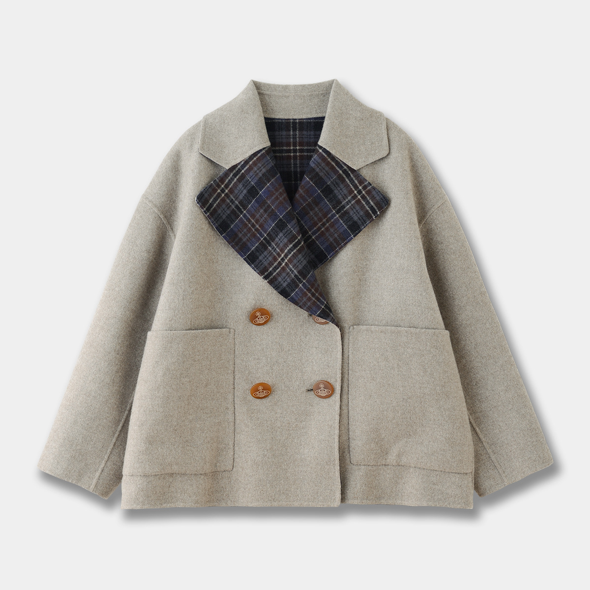 보라색 체크무늬(24쇼트 스타일)