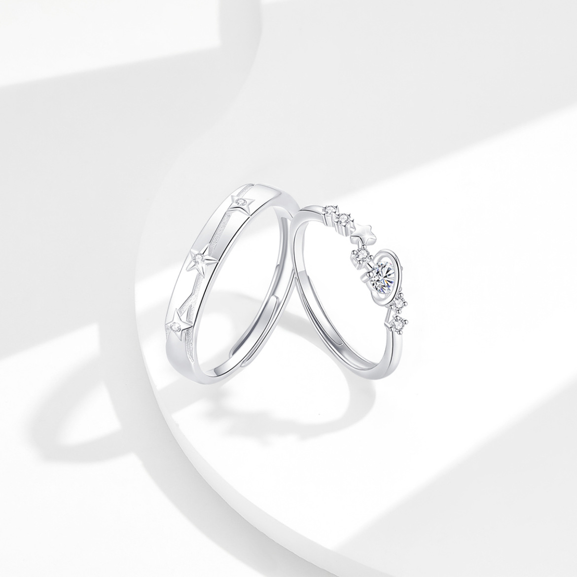 S999  링 일본과 한국의 작은 신선한 별 오픈 링 틈새 커플 링 높은 감각 보석 도매