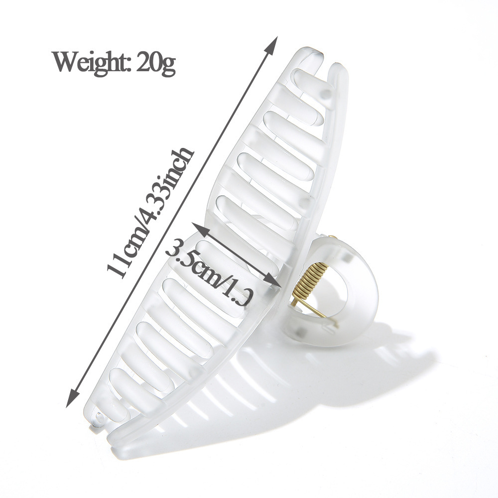 Unisex Frosted shark clip transparent hair grip female back head hairpin large square hair clip hair clip pan head hair clip headdress_voghion.com