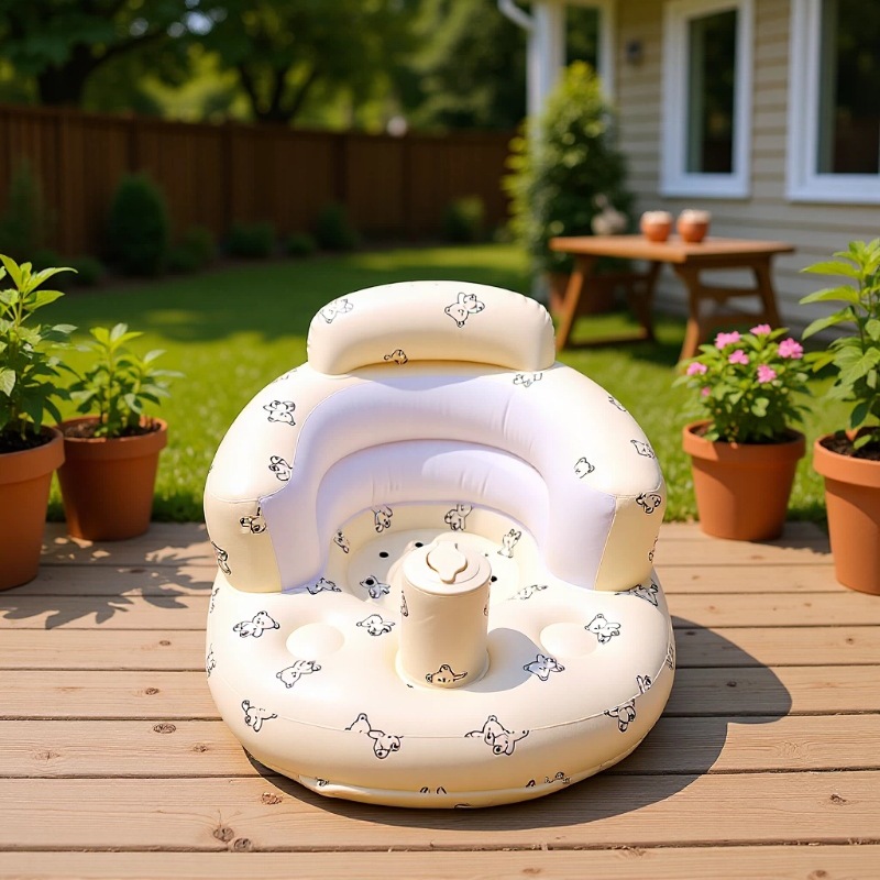Ready Stock Supply of Press-Inflatable Children's Dining Chair, Portable Baby Learning-To-Sit Chair, Foldable Baby Dining Chair, Small Sofa