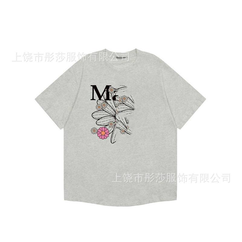 2025 新ゴールドハイシルバー同スタイルマルディ半袖デイジー Tシャツダックスフントカップル多用途トップ女性ルーズ|undefined