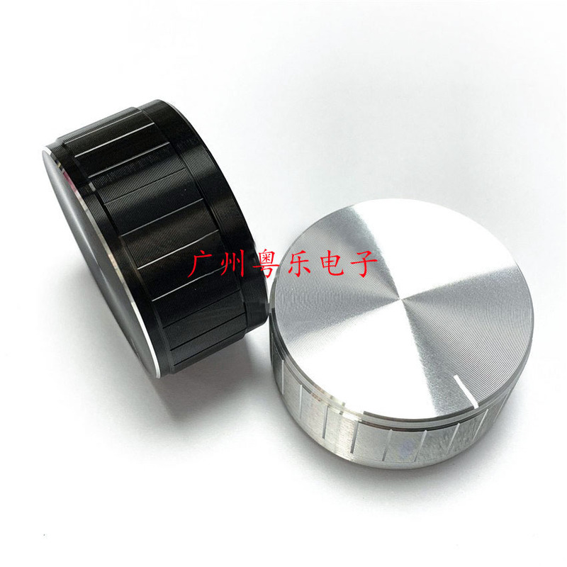 Aluminum knob 40x 19mm half shaft stripe HIFI audio amplifier adjustment knob cap 6mmD axis potentiometer Knob