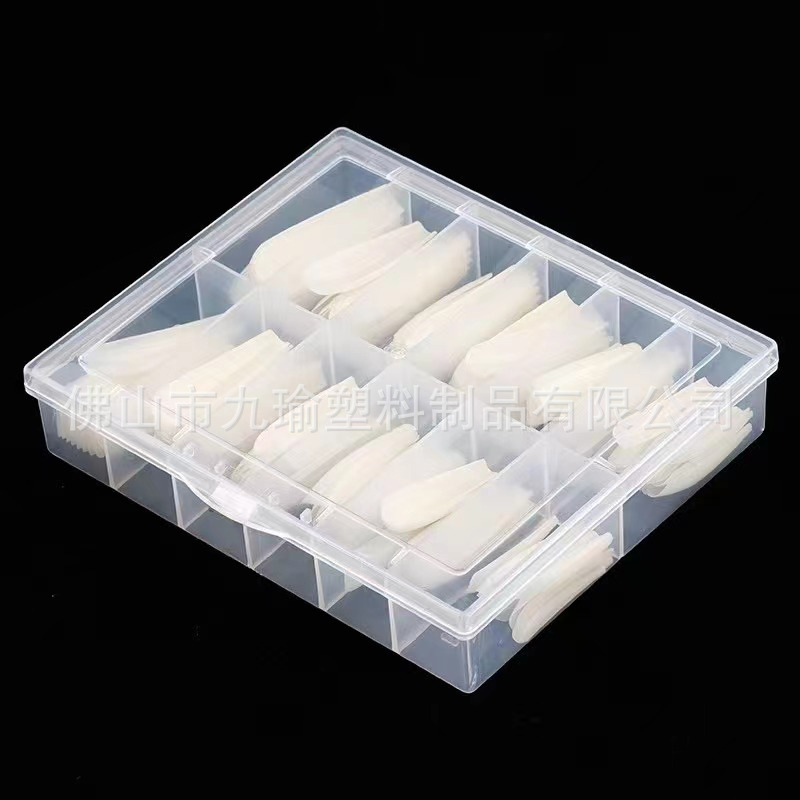 JP006 - 3 medio esmerizado largo cabeza de uñas desgaste extensión de uñas parche de tamaño completo 24 piezas / placa más tamaño opcional